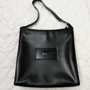 Authentic GUCCI Vintage Shoulder Bag Leather Black